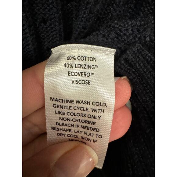 Treasure & Bond Men's Large Black Short Sleeve Crochet Button Down Shirt Cotton - Picture 5 of 5